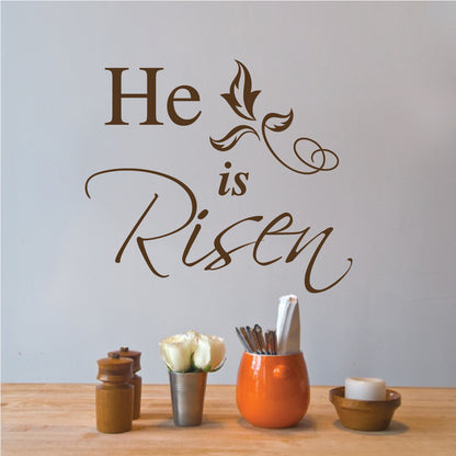 He Is Risen Wall Decal Quote