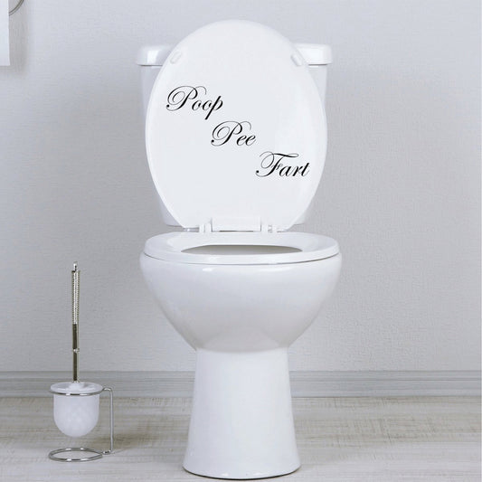 Poop Fart Pee Funny Bathroom Wall Decal Mural