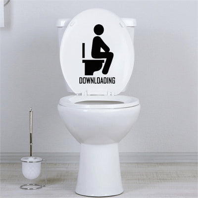Funny Removable Downloading Bathroom Sticker Wall Mural