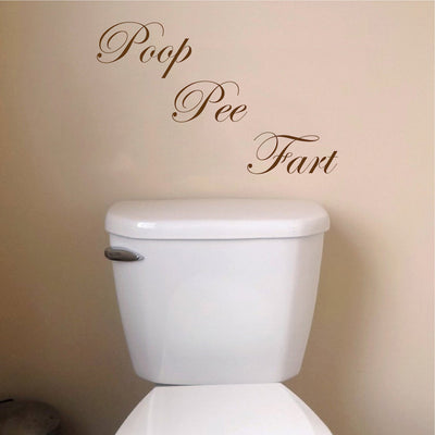 Poop Fart Pee Funny Bathroom Wall Decal Mural
