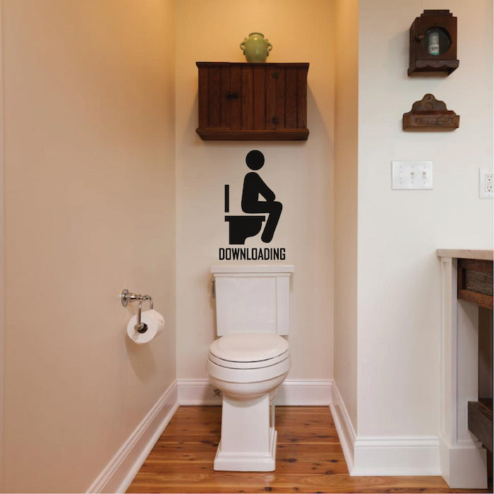 Funny Removable Downloading Bathroom Sticker Wall Mural