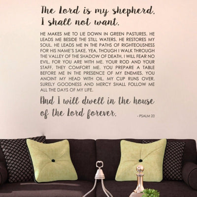 The Lord Is My Shepherd I Shall Not Want Wall Decal - Psalm 23