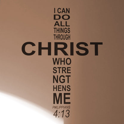 Cross Word Cloud Wall Decal - Philippians 4