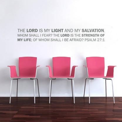 The Lord Is My Salvation Wall Decal - Psalm 27:1
