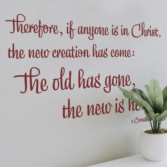 Christian Wall Decal Scripture Wallpaper Bible Verse Wall Sticker 2 Corinthians 5:17