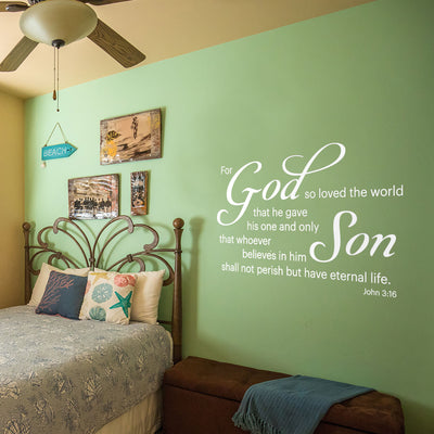 For God So Loved The World Wall Decal - John 3:16