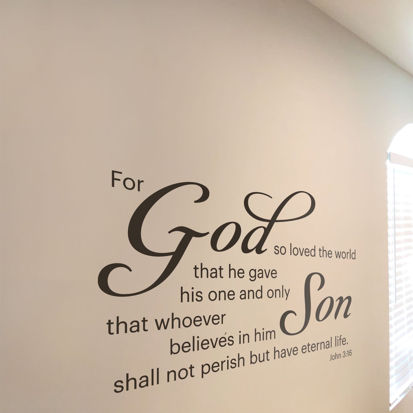 For God So Loved The World Wall Decal - John 3:16