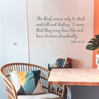 Give You Life Abundantly Wall Decal - John 10:10