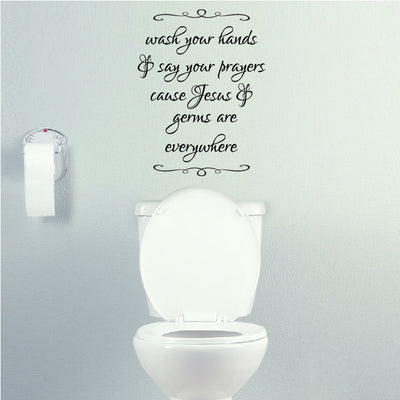 Jesus and Germs Are Everywhere Funny Kitchen, Bathroom Wall Sticker