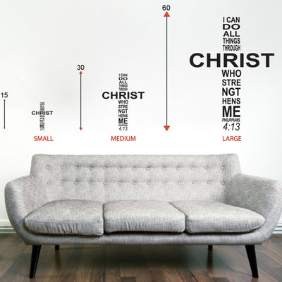 Cross Word Cloud Wall Decal - Philippians 4