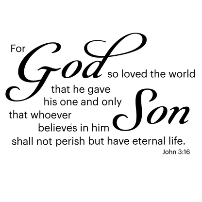 For God So Loved The World Wall Decal - John 3:16