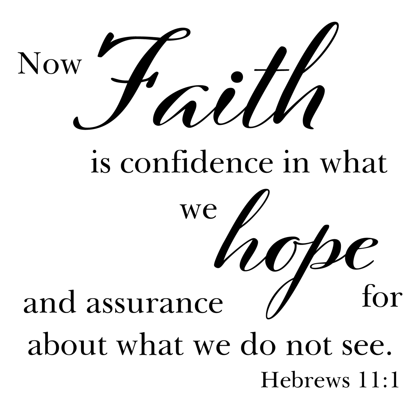 Faith Is The Confidence In Hope Wall Decal - Hebrews 11:1