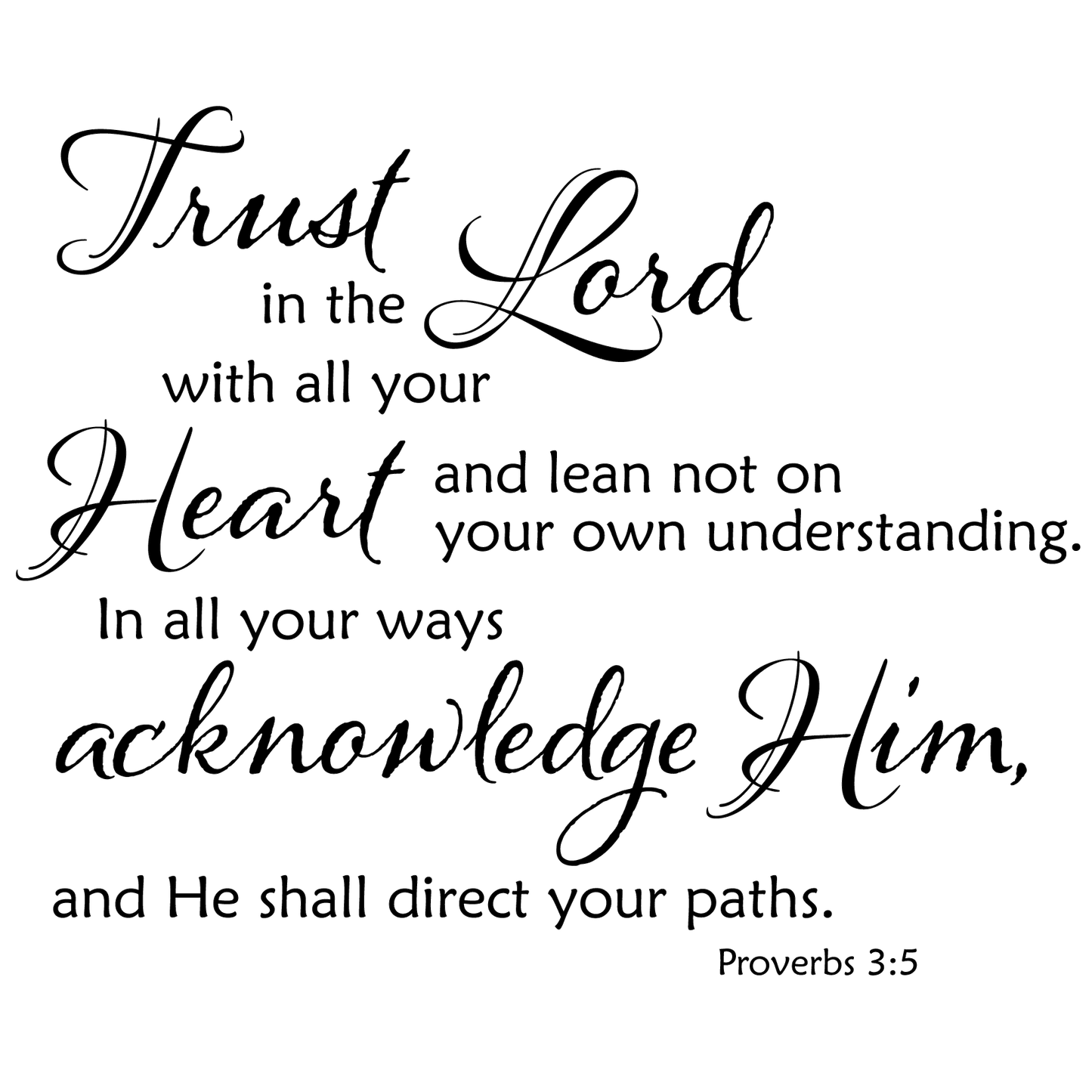 Trust In The Lord Wall Decal - Proverbs 3:5