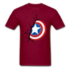 Captain America Shield Unisex Classic T-Shirt - burgundy