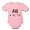 Ring Bearer Organic Short Sleeve Baby Bodysuit - light pink