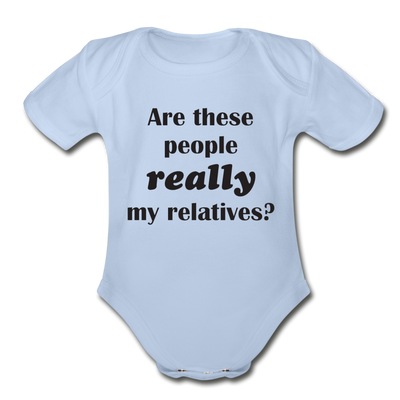 Relatives Organic Short Sleeve Baby Bodysuit - sky