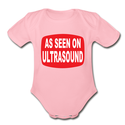 As Seen on Ultrasound Organic Short Sleeve Baby Bodysuit - light pink