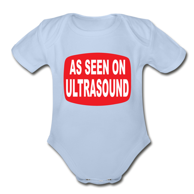 As Seen on Ultrasound Organic Short Sleeve Baby Bodysuit - sky