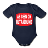 As Seen on Ultrasound Organic Short Sleeve Baby Bodysuit - dark navy