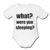 Were You Sleeping Organic Short Sleeve Baby Bodysuit - white