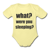 Were You Sleeping Organic Short Sleeve Baby Bodysuit - washed yellow