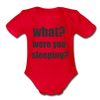 Were You Sleeping Organic Short Sleeve Baby Bodysuit - red