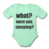 Were You Sleeping Organic Short Sleeve Baby Bodysuit - light mint