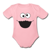 Sesame Street Organic Short Sleeve Baby Bodysuit - light pink