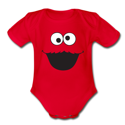 Sesame Street Organic Short Sleeve Baby Bodysuit - red