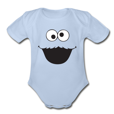 Sesame Street Organic Short Sleeve Baby Bodysuit - sky
