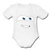 Funny Face Organic Short Sleeve Baby Bodysuit - white