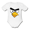 Angry Birds Face Organic Short Sleeve Baby Bodysuit - white