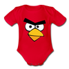Angry Birds Face Organic Short Sleeve Baby Bodysuit - red