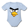 Angry Birds Face Organic Short Sleeve Baby Bodysuit - sky