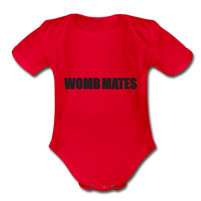 Womb Mates Organic Short Sleeve Baby Bodysuit - red