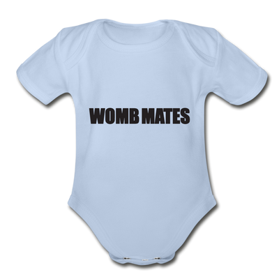 Womb Mates Organic Short Sleeve Baby Bodysuit - sky