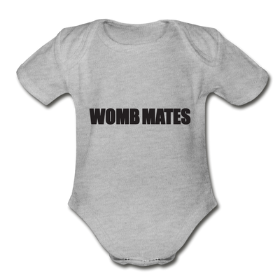 Womb Mates Organic Short Sleeve Baby Bodysuit - heather gray