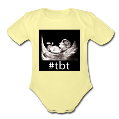 TBT Organic Short Sleeve Baby Bodysuit - washed yellow
