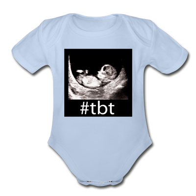 TBT Organic Short Sleeve Baby Bodysuit - sky