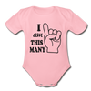 One Year Organic Short Sleeve Baby Bodysuit - light pink