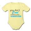 Pee Your Pants Organic Short Sleeve Baby Bodysuit - washed yellow