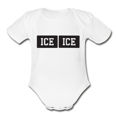 Ice Ice Baby Organic Short Sleeve Baby Bodysuit - white