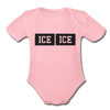 Ice Ice Baby Organic Short Sleeve Baby Bodysuit - light pink