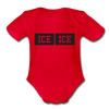 Ice Ice Baby Organic Short Sleeve Baby Bodysuit - red