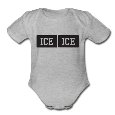 Ice Ice Baby Organic Short Sleeve Baby Bodysuit - heather gray