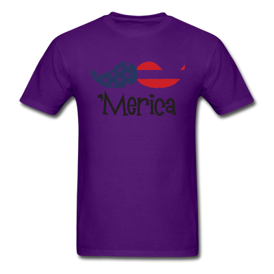 America Mustache Unisex Classic T-Shirt - purple