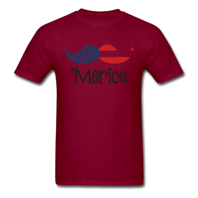 America Mustache Unisex Classic T-Shirt - burgundy