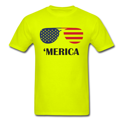 America Sunglasses Unisex Classic T-Shirt - safety green