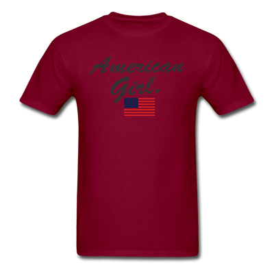 America Girl Unisex Classic T-Shirt - burgundy