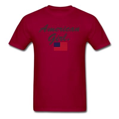 America Girl Unisex Classic T-Shirt - dark red